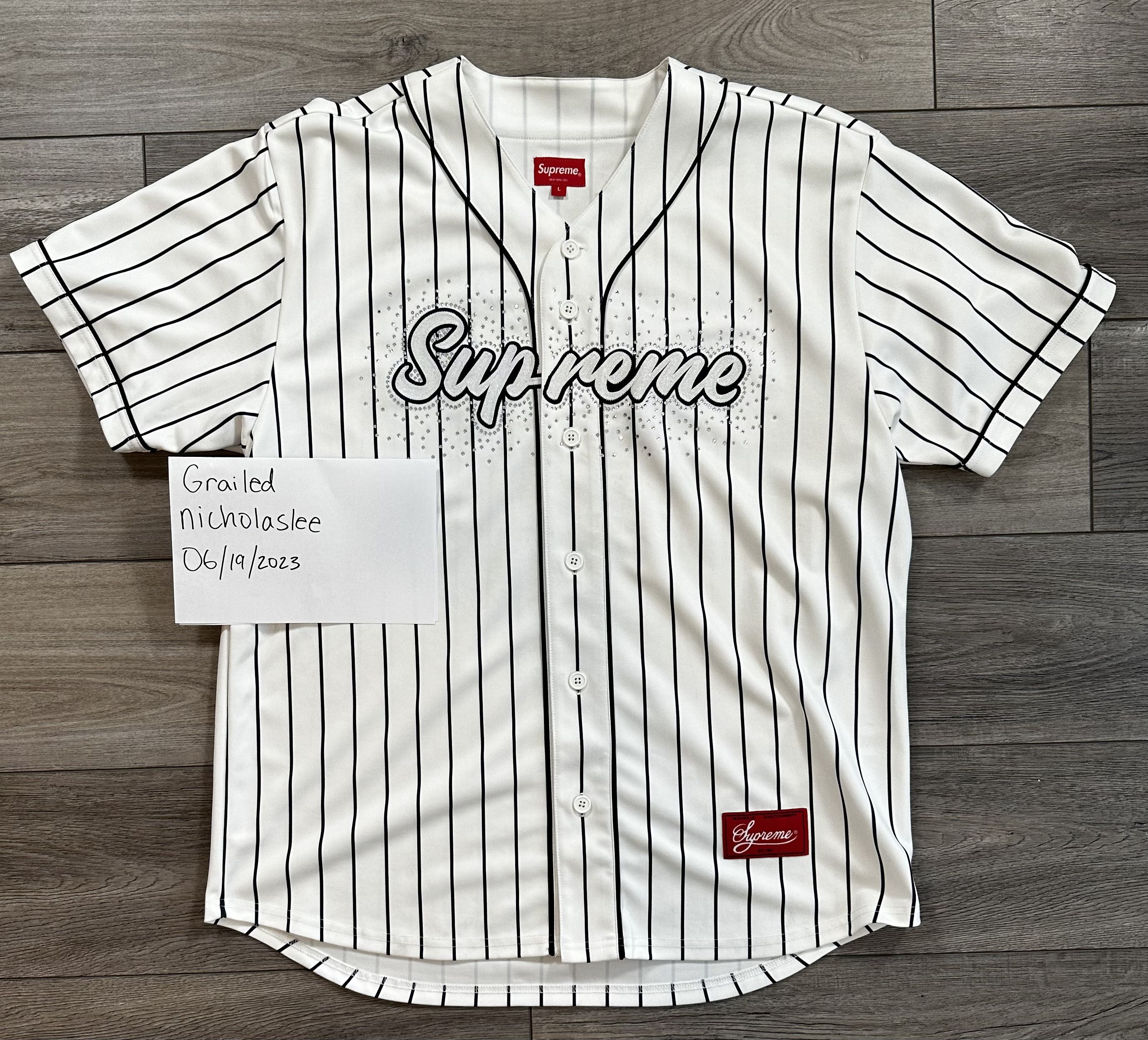 Supreme Supreme - Rhinestone Baseball Jersey | Grailed