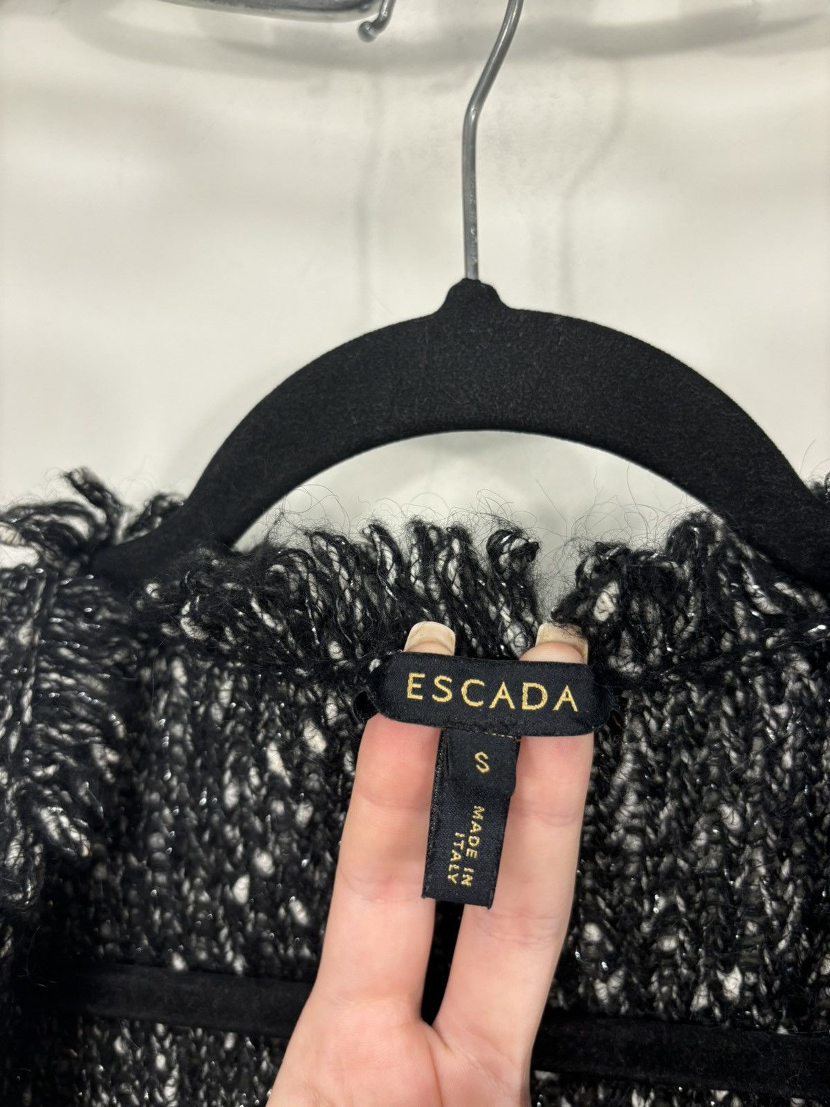 Escada Escada Abstract 1-Button Luxury Wool Mohair Cardigan Sweater Size S / US 4 / IT 40 - 8 Thumbnail