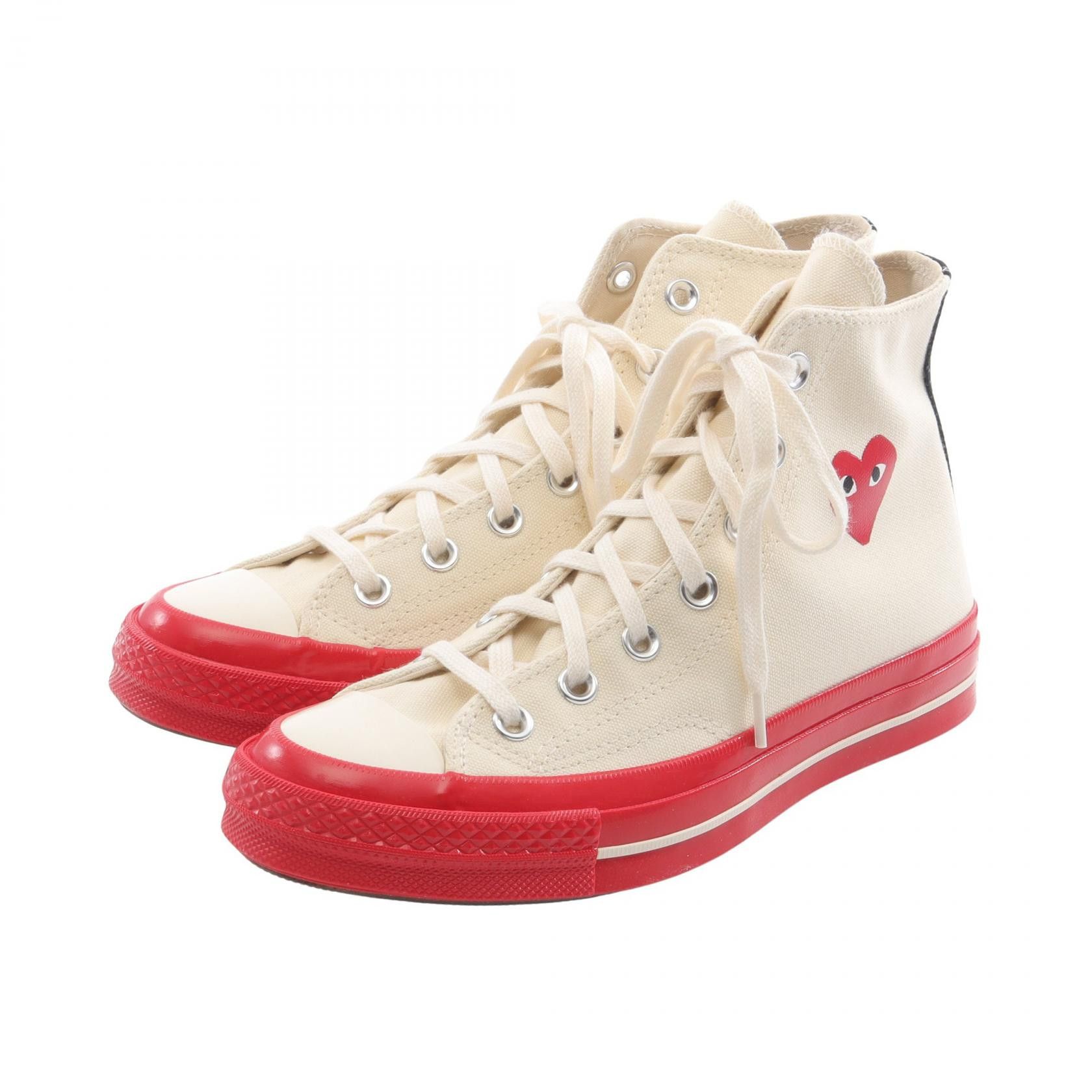 Comme des Garcons Comme des Garcons PLAY COMME des GARCONS Canvas Sneakers Textile Shoes AZ-K124-001-26 DUTY FREE for USA Size ONE SIZE - 1 Thumbnail