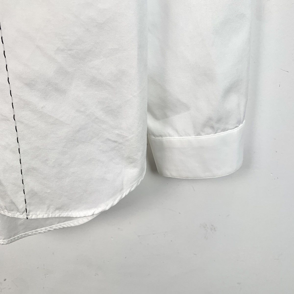 Dior Dior White Stitched Cotton Collared Long Sleeve Shirt K26WX Size US S / EU 44-46 / 1 - 4 Thumbnail