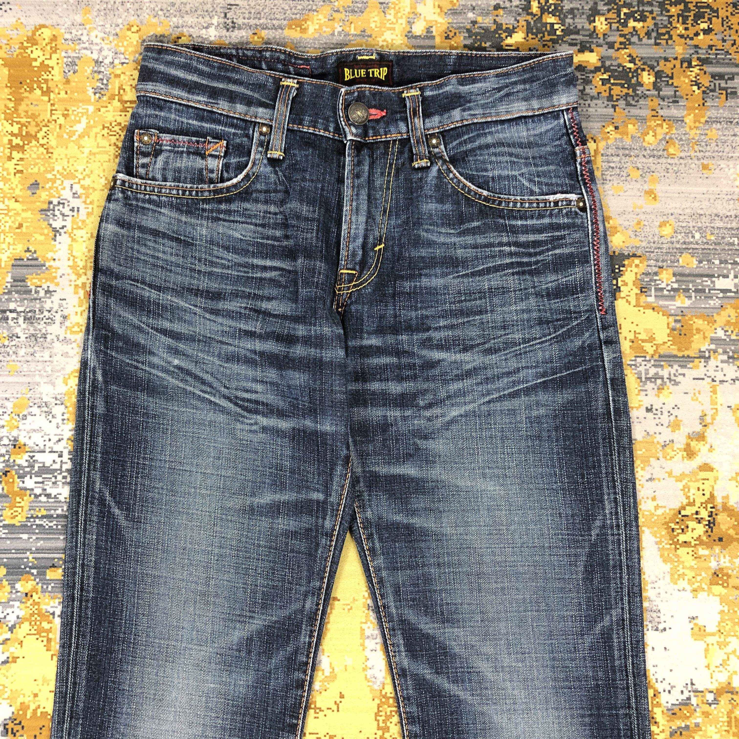 Edwin × Vintage Vintage Edwin Flare Jeans Blue Trip Denim 29 x 30.5 L1278 Size 29" - 2 Thumbnail