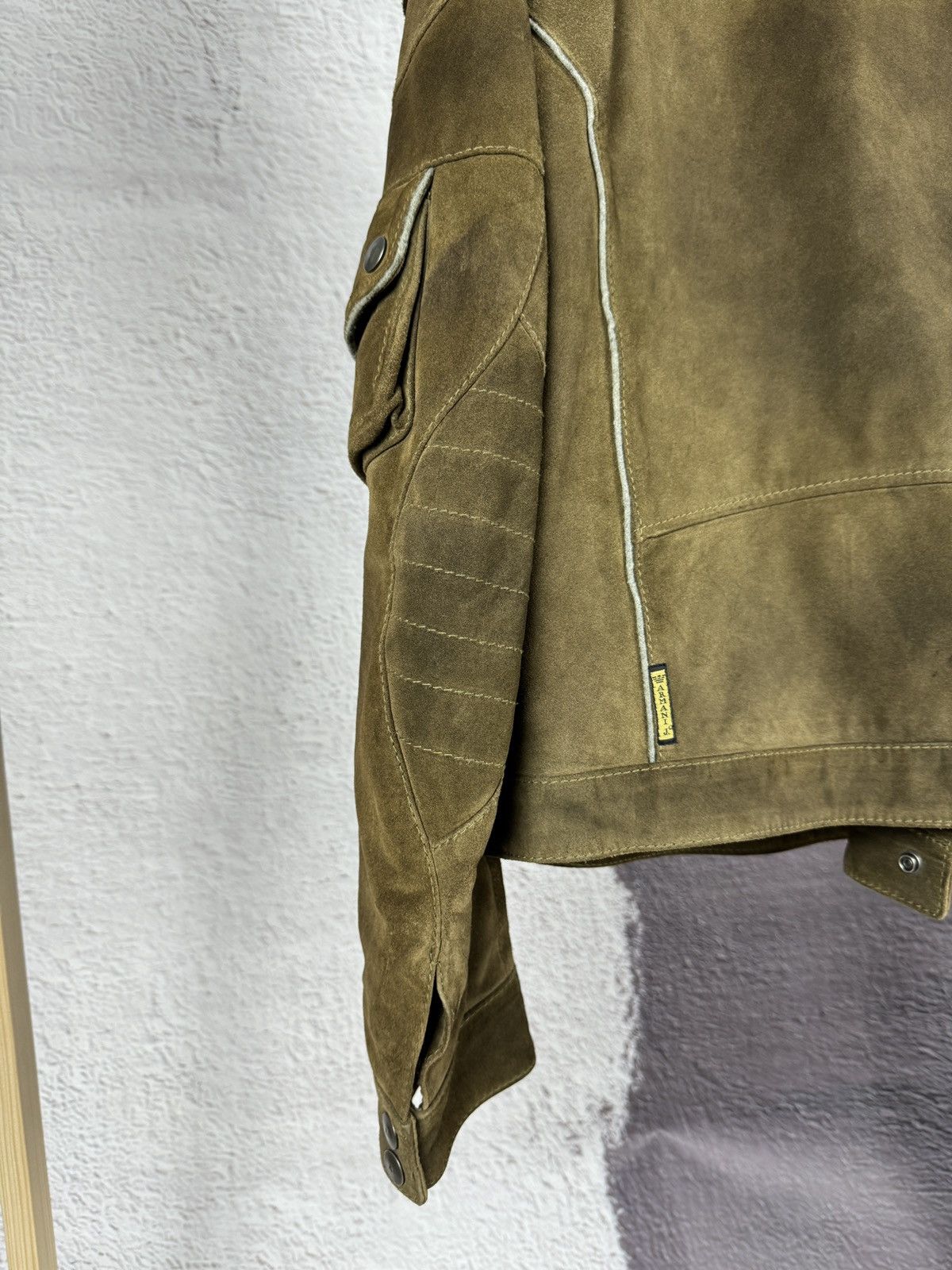 Armani Armani Jeans moto biker frontal pocket leather suede jacket Size US L / EU 52-54 / 3 - 19 Thumbnail