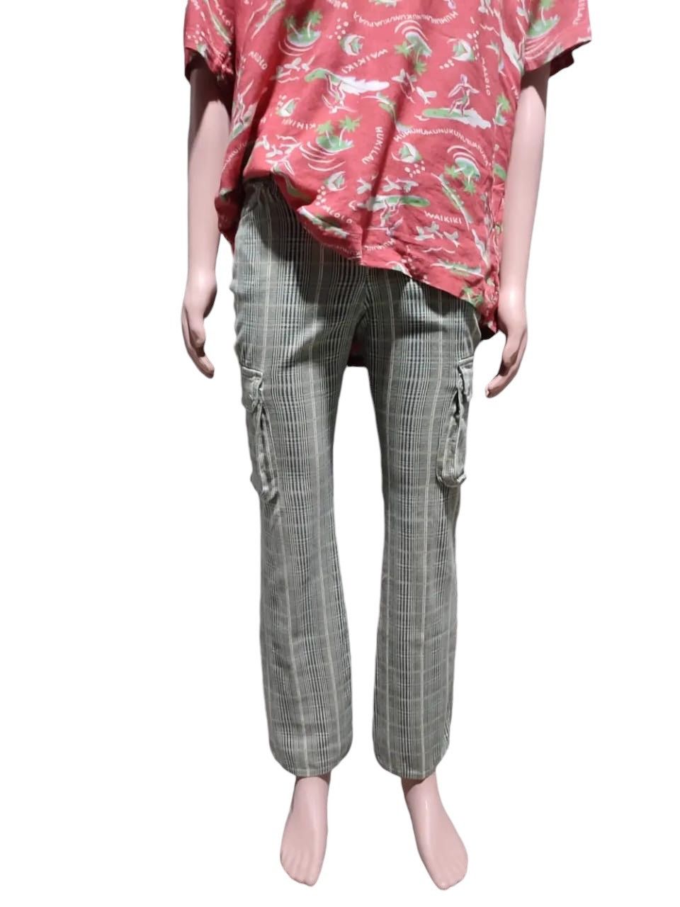 Other Unknown Japanese Checker Cargo Flared Pants Size US 28 / EU 44 - 1 Thumbnail