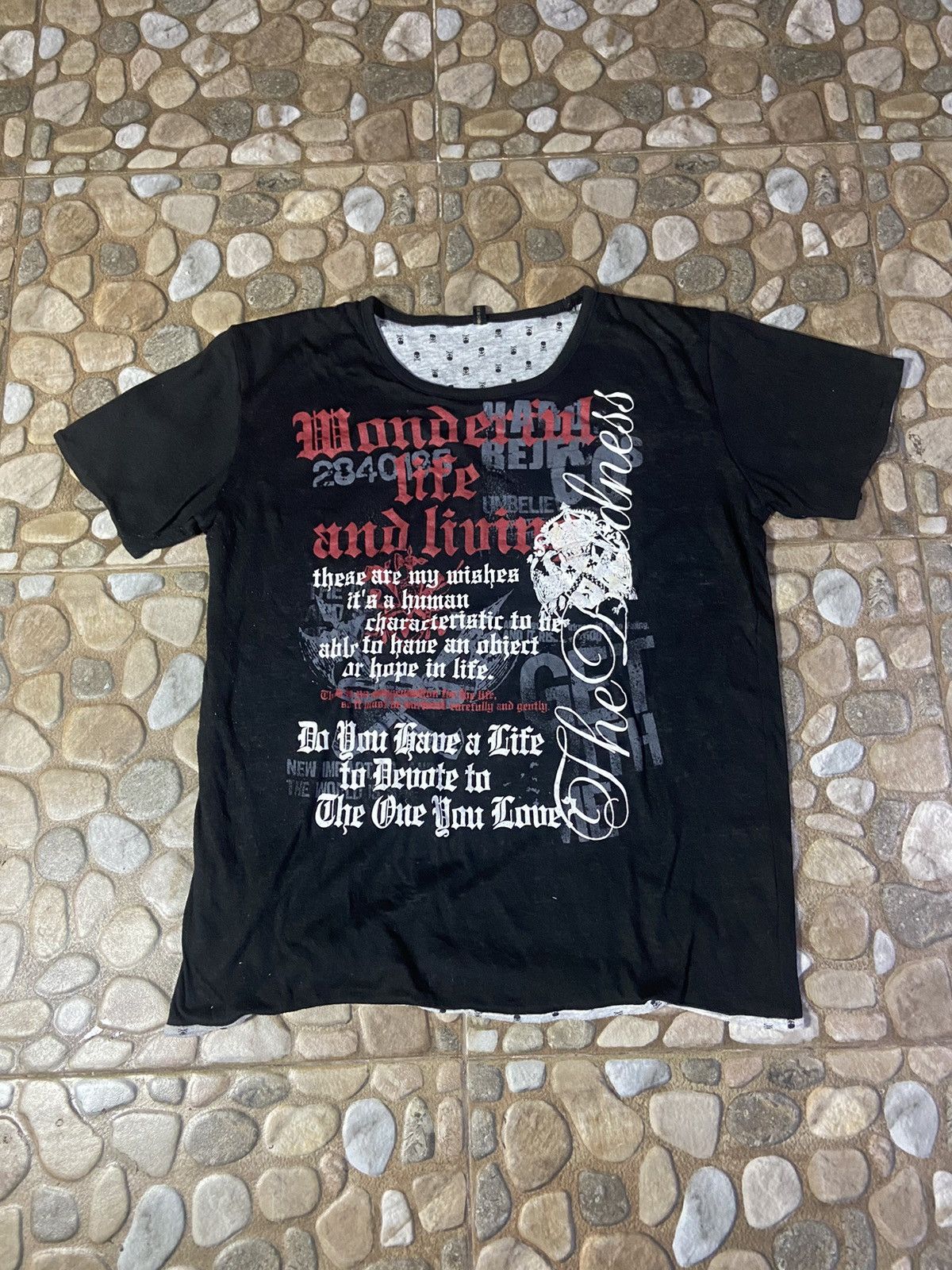 Hysteric Glamour VTG Y2K dangerous warning revesible t-shirt punk skulls Size US L / EU 52-54 / 3 - 1 Thumbnail