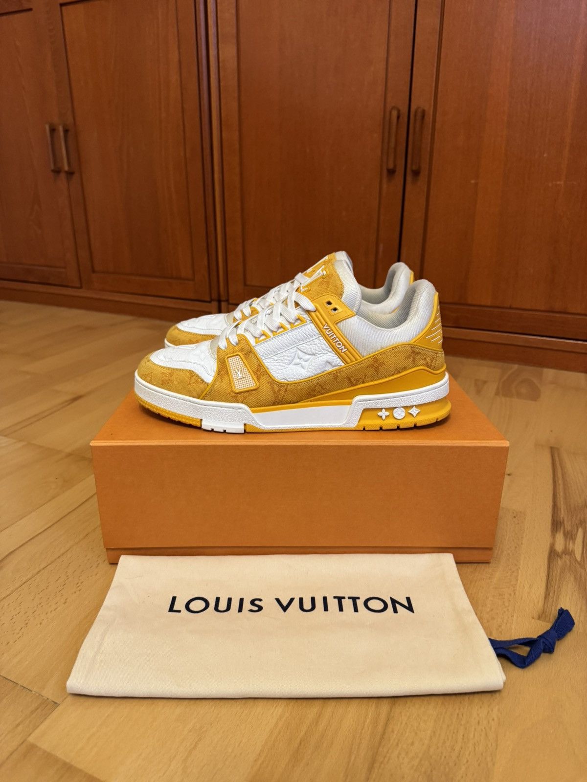 Louis Vuitton Louis Vuitton LV Trainer Orange Denim Size US 9 / EU 42 - 1 Thumbnail
