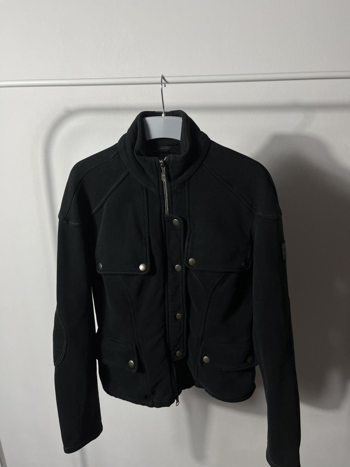 Belstaff × Vintage Belstaff Black Moto Biker Jacket Cotton Logo Back Patch 44 Size S / US 4 / IT 40 - 4 Thumbnail
