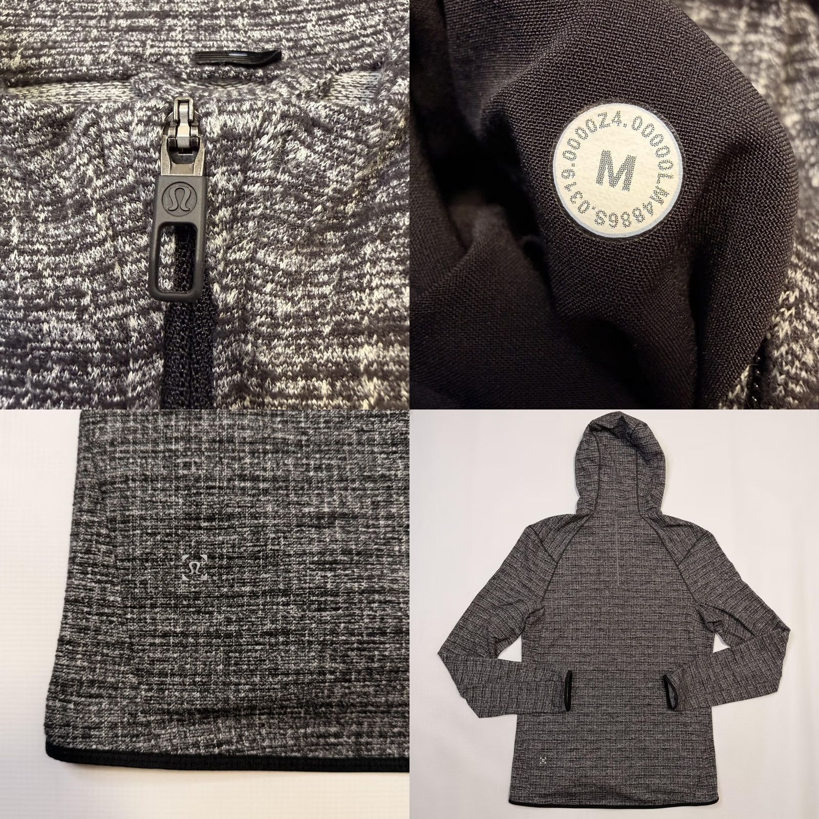 Lululemon Lululemon Surge Warm Full Zip Jacket Mens Medium Gray Geometric Knit Hooded Running & Training Size US M / EU 48-50 / 2 - 8 Thumbnail