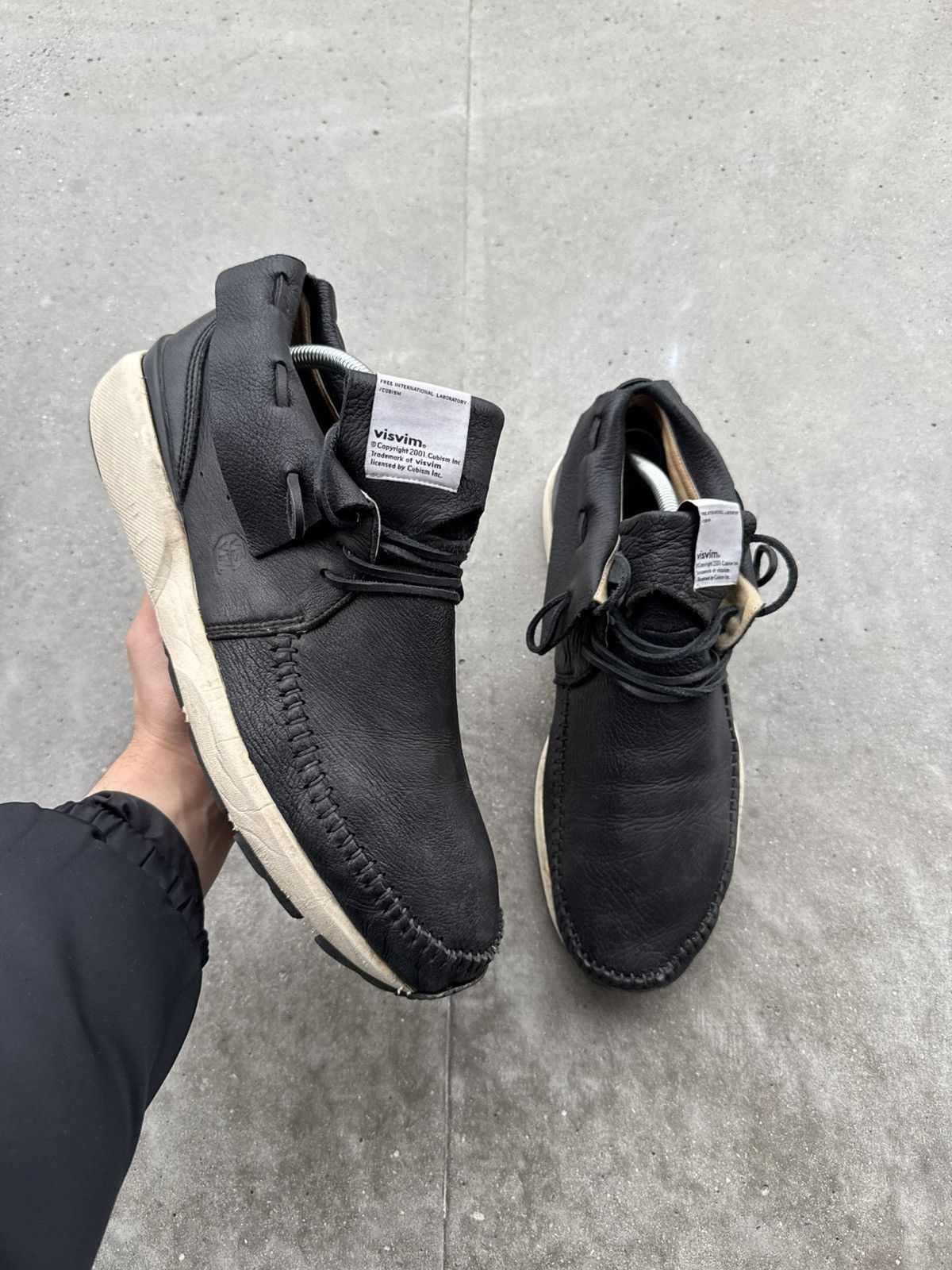 Visvim Visvim FBT Shaman-Folk Black leather sneakers rare japanese Size US 12 / EU 45 - 1 Thumbnail