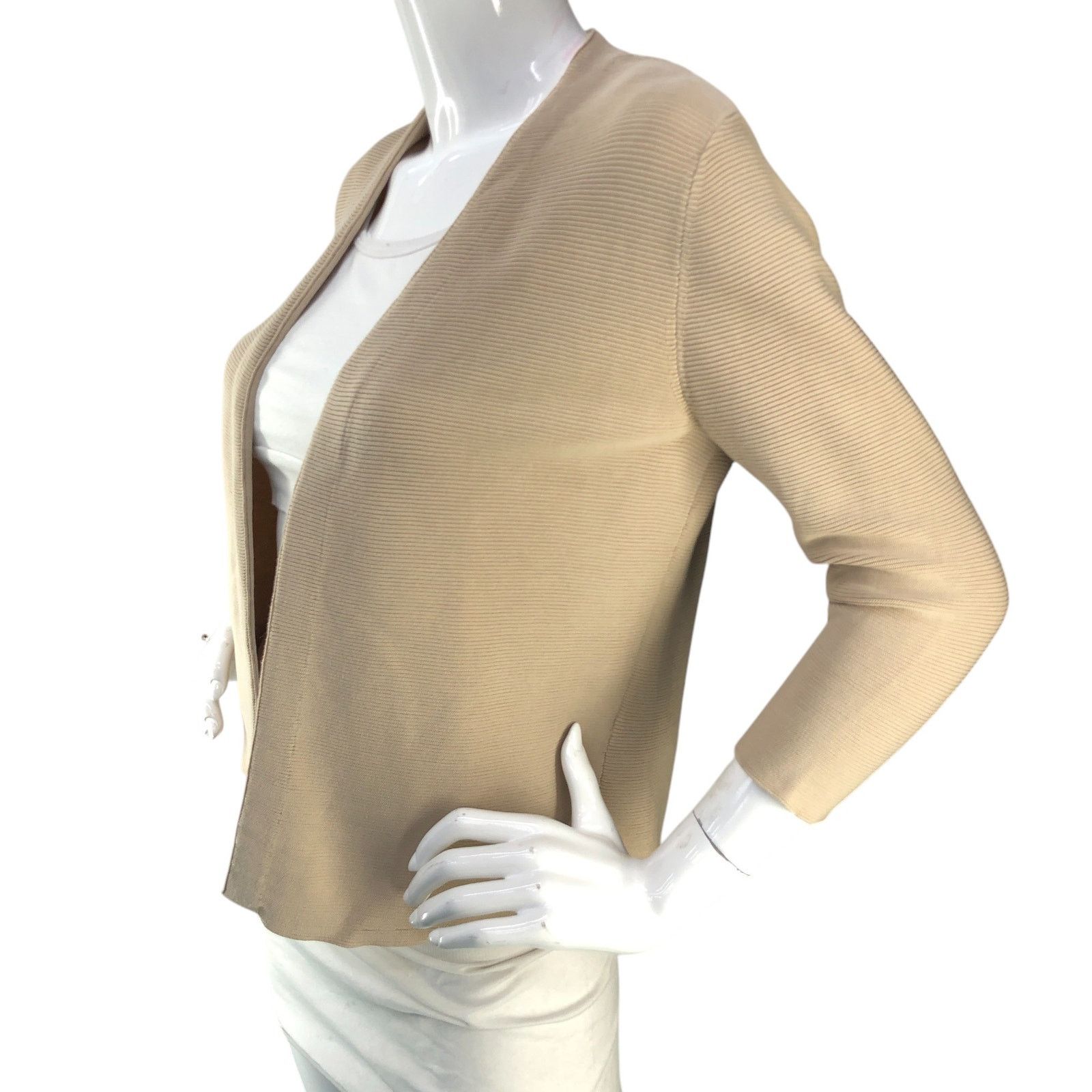 J.McLaughlin J McLaughlin Size S Cardigan Open Front Knit Ribbed Cotton Size M / US 6-8 / IT 42-44 - 4 Thumbnail