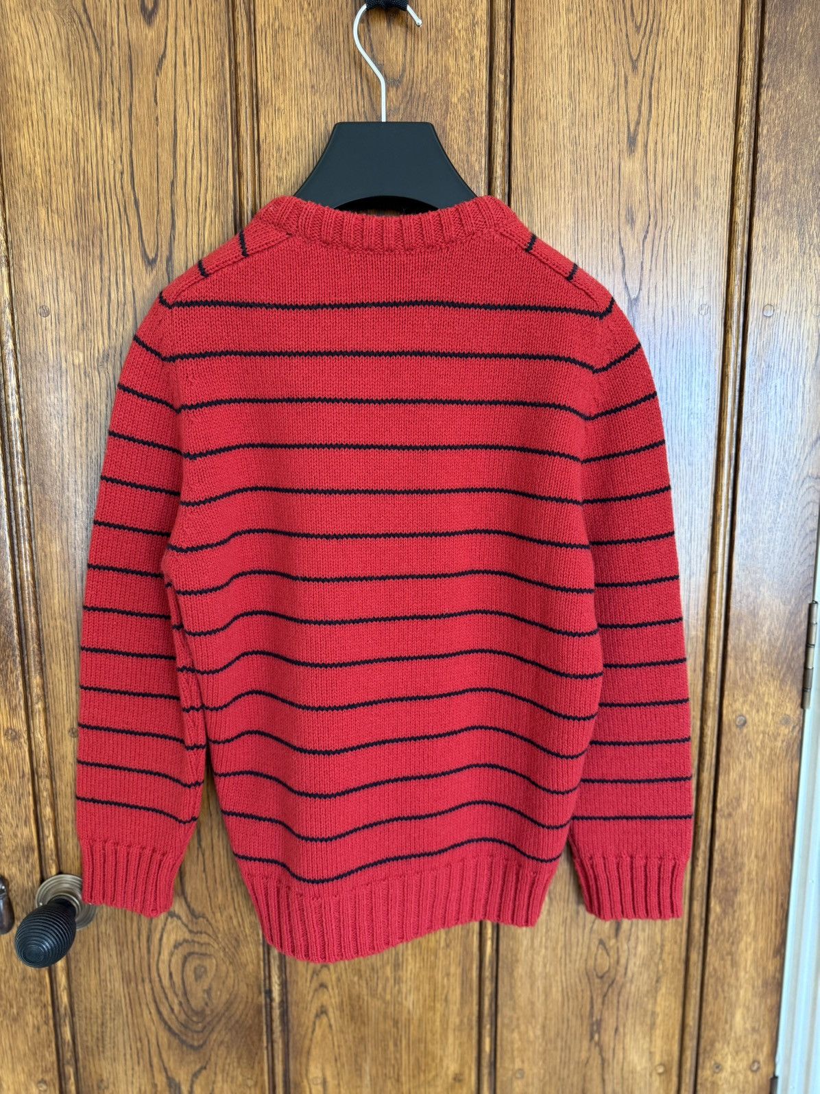 Celine $1.2k Celine red black stripe 💯% wool crew sweater S Hedi Size US S / EU 44-46 / 1 - 11 Thumbnail