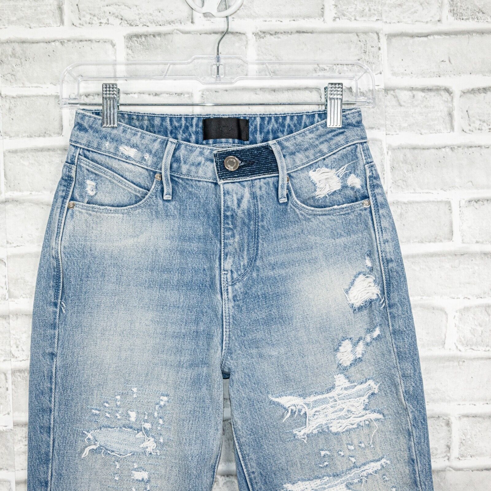 Rta RtA Straight Leg Denim Jeans Distressed Ripped light wash Size 23" - 5 Thumbnail