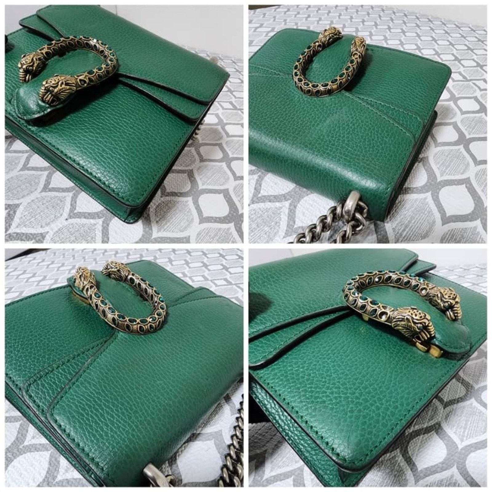 Gucci Authentic Gucci Small Leather Dionysus Crossbody Bag Green Size ONE SIZE - 13 Thumbnail