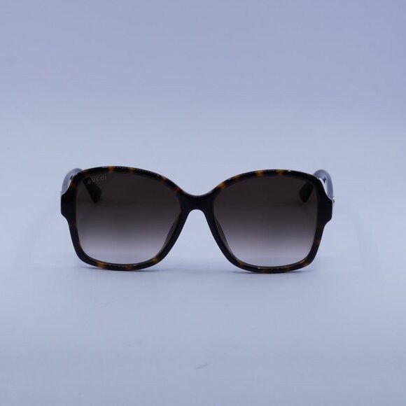 Gucci Gucci GG0765SA 003 Sunglasses Havana Butterfly Frame Size ONE SIZE - 4 Thumbnail