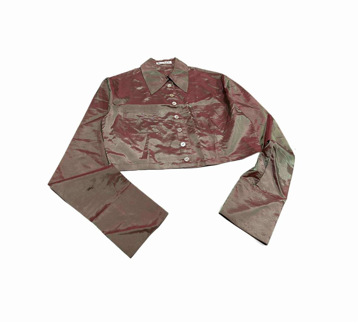 Japanese Brand 🔥Rare Y2K Miss Alice Cropped Shirt Iridescent Alice Auaa Size US S / EU 44-46 / 1 - 2 Thumbnail