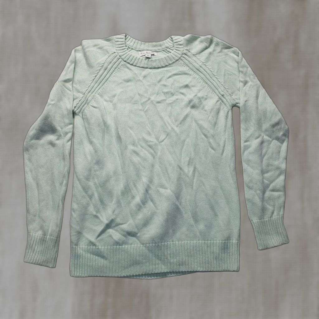 Vintage Kim Rogers Solid Light Green Knit Long Sleeve Sweater Adult Women's Size L Green Knit Sweater Women L Shirt? Size L / US 10 / IT 46 - 1 Thumbnail