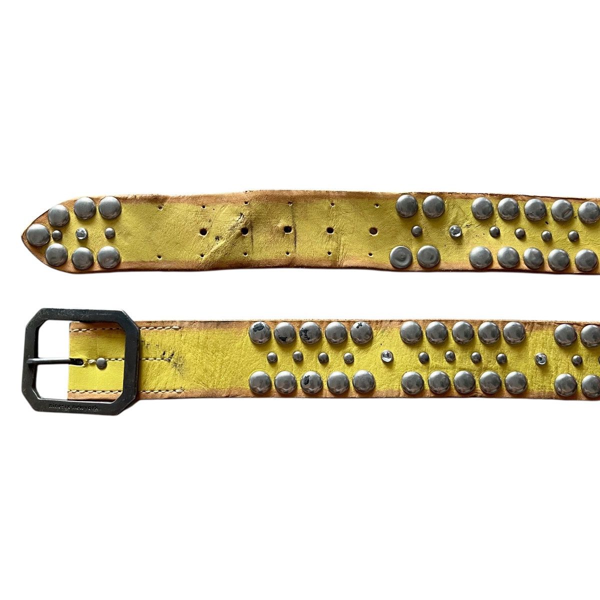 Japanese Brand × Vintage Vintage Studded Leather Wide Belt Size 30 - 4 Thumbnail