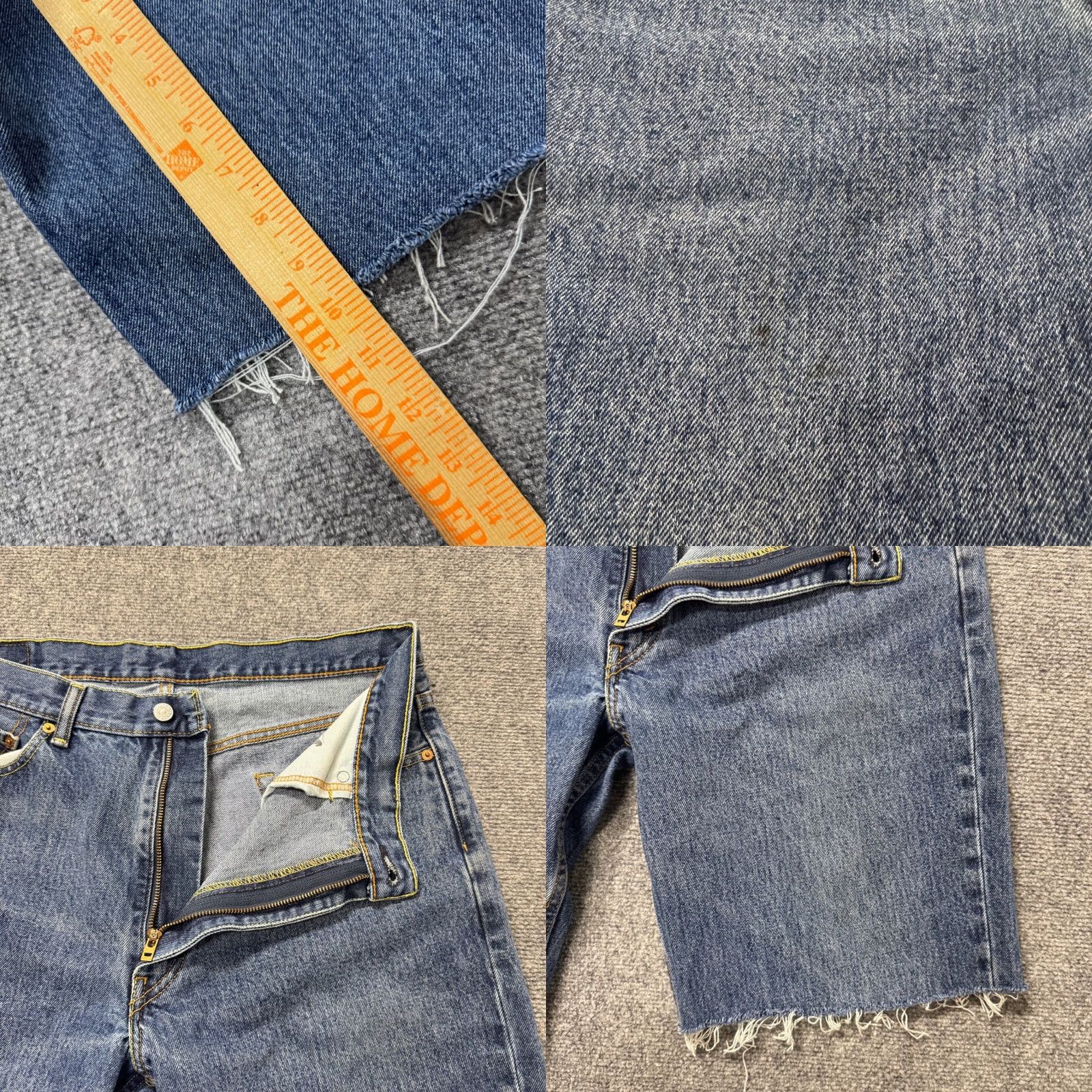 Levi's Levi's Bermuda Jean Shorts Men's 34 100% Cotton Stained Thrashed Blue Regular 550 Distressed Thrashed Fade Flaws Size US 34 / EU 50 - 8 Thumbnail