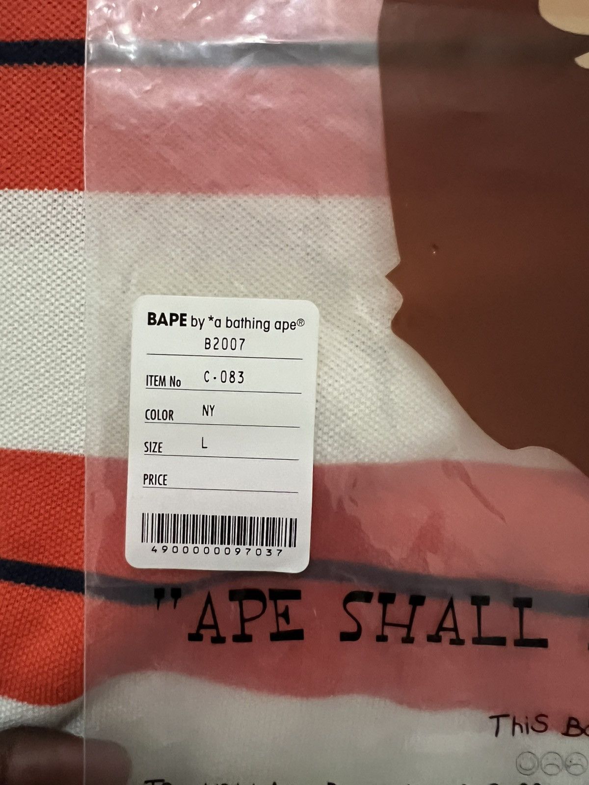 Bape BAPE A Bathing Ape Striped Polo (w/ Original Bag) Size US M / EU 48-50 / 2 - 9 Thumbnail