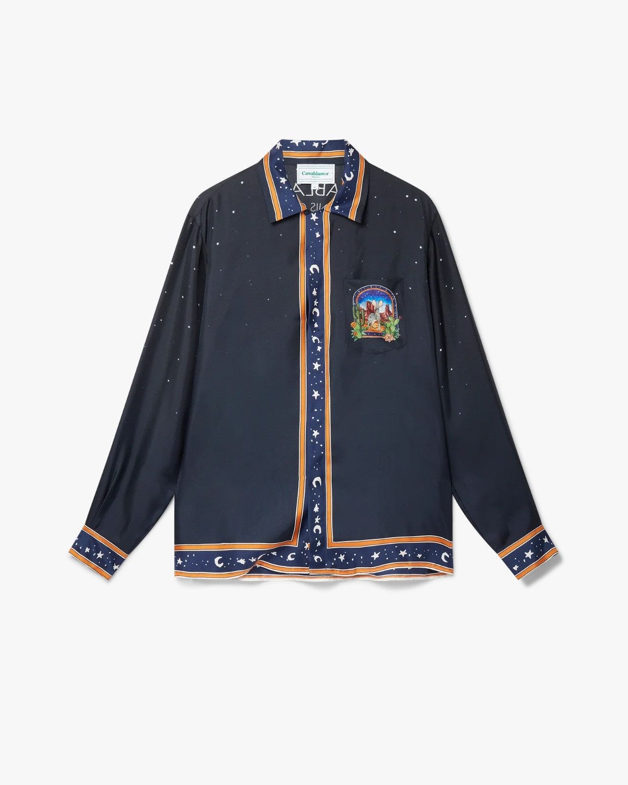 Casablanca o1mle0326 Long Sleeve Cuban Collar Shirt L'Arche Du Desert Size US XS / EU 42 / 0 - 1 Thumbnail