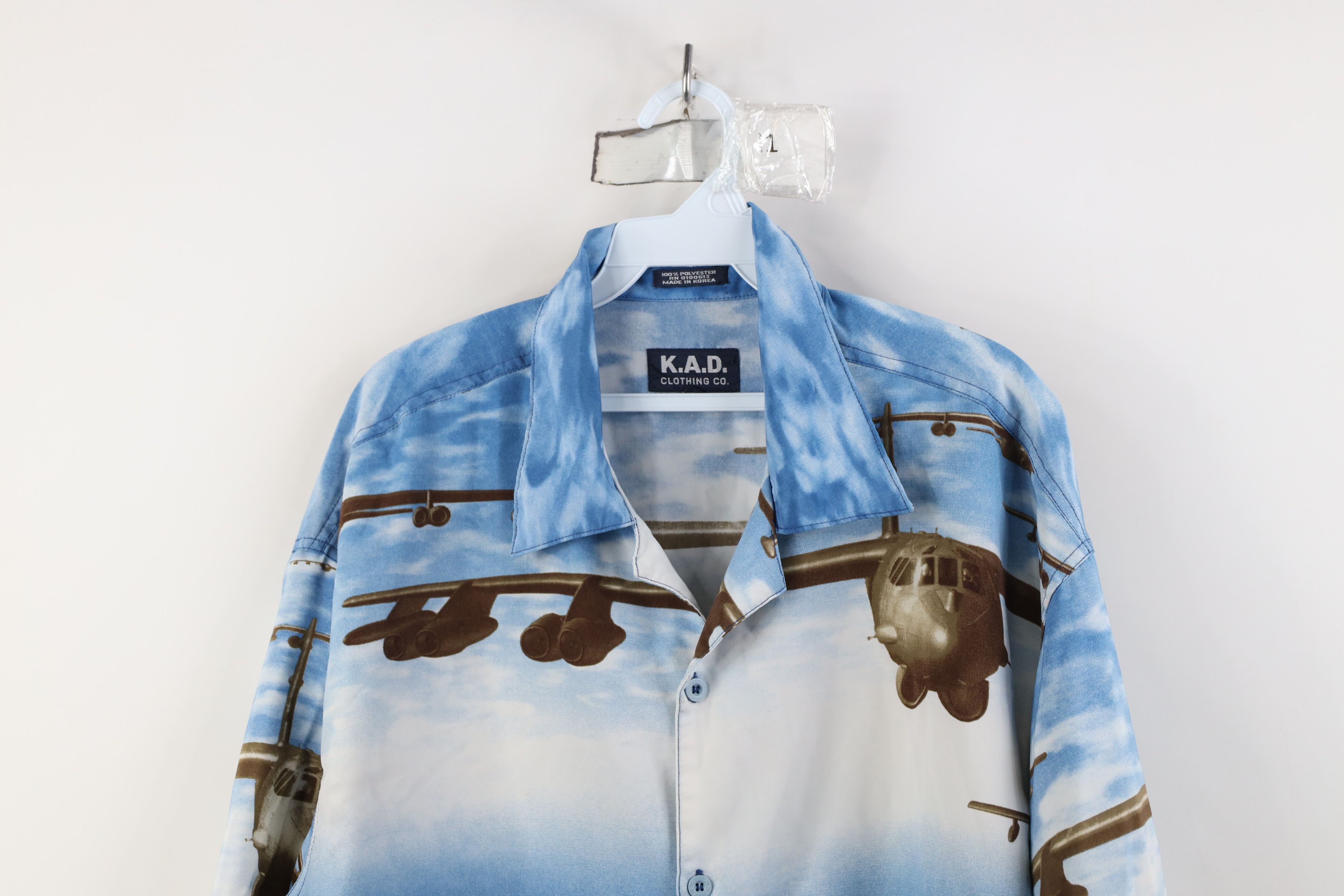Vintage Vintage 90s Streetwear Airplane All Over Print Button Shirt Size US XL / EU 56 / 4 - 2 Thumbnail