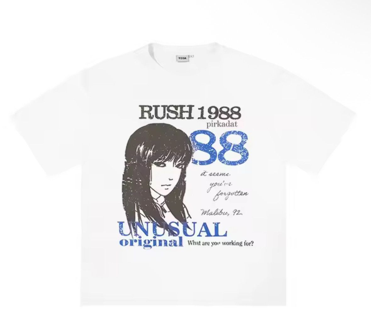 Japanese Brand Harajuku Vintage 88 Retro Comic Girl Graphic White T-Shirt Size US L / EU 52-54 / 3 - 1 Thumbnail