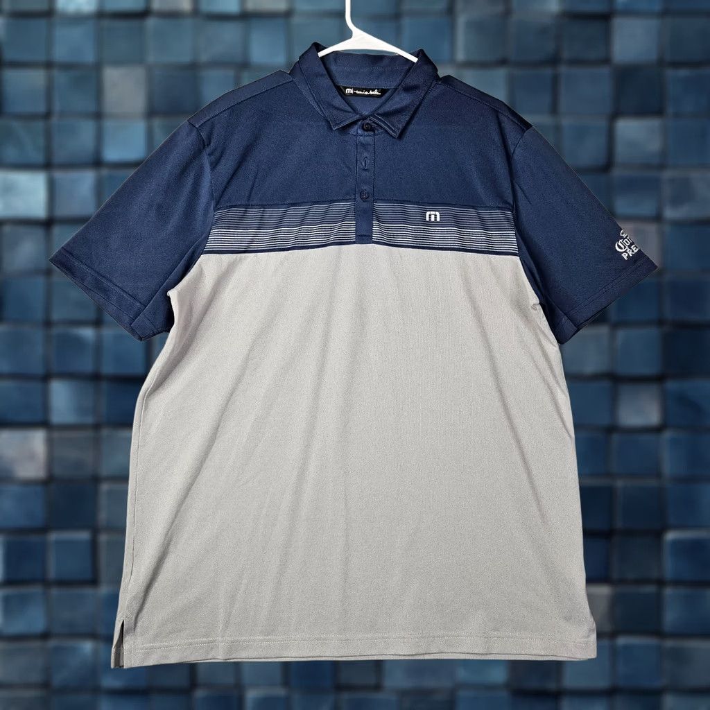 TravisMathew Travis Mathew Polo Shirt Men XL Gray Blue 1/4 Button Up Regular Short Sleeve Polo Sports Shirt Size US XL / EU 56 / 4 - 1 Thumbnail