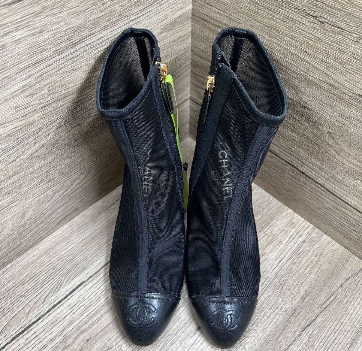 Chanel Chanel Black Mesh Double C High Heels J41 Size US 7 / IT 37 - 2 Thumbnail