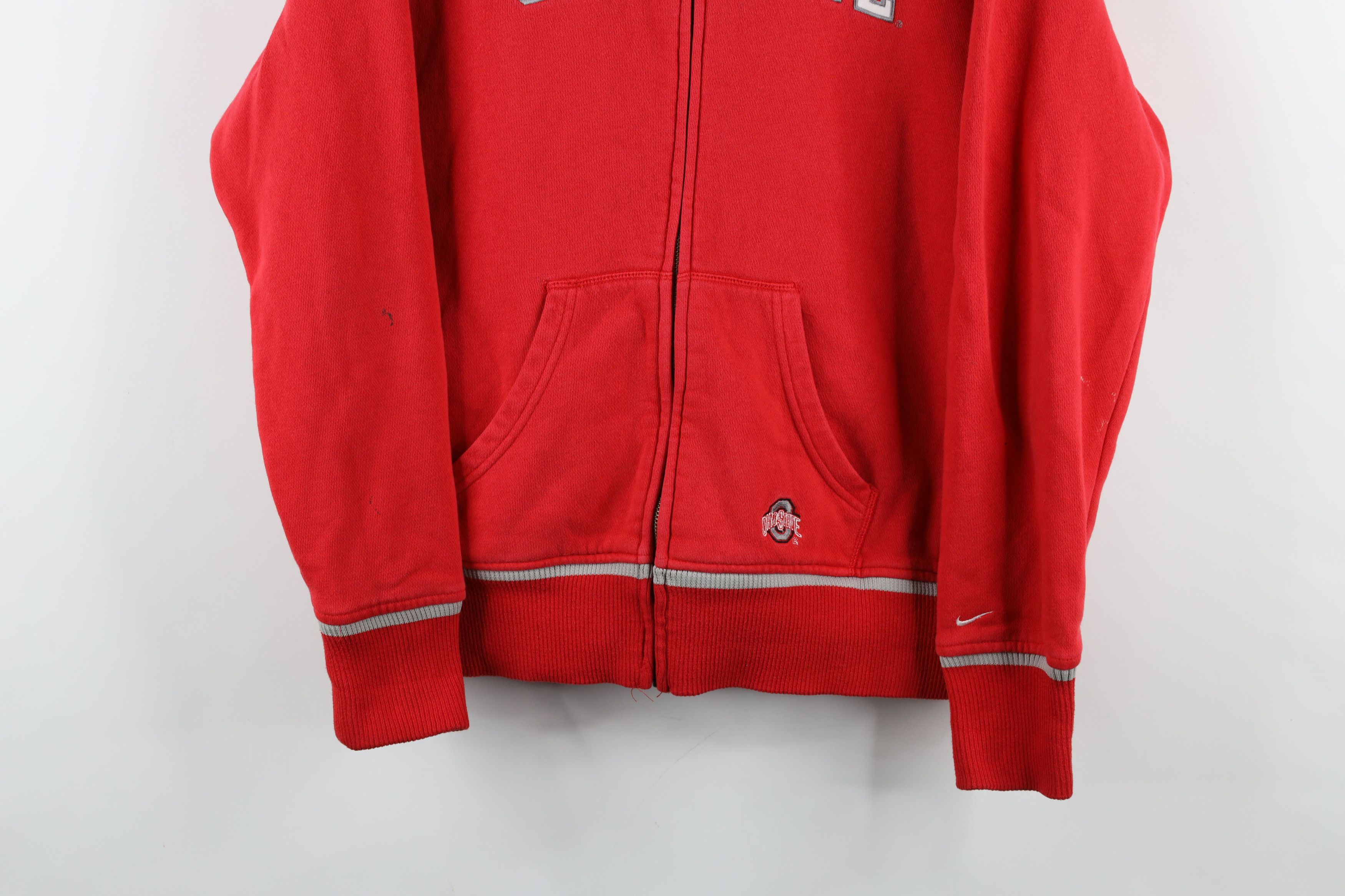 Nike × Vintage Vintage Nike Mini Swoosh Ohio State University Zip Hoodie Size XL / US 12-14 / IT 48-50 - 3 Thumbnail