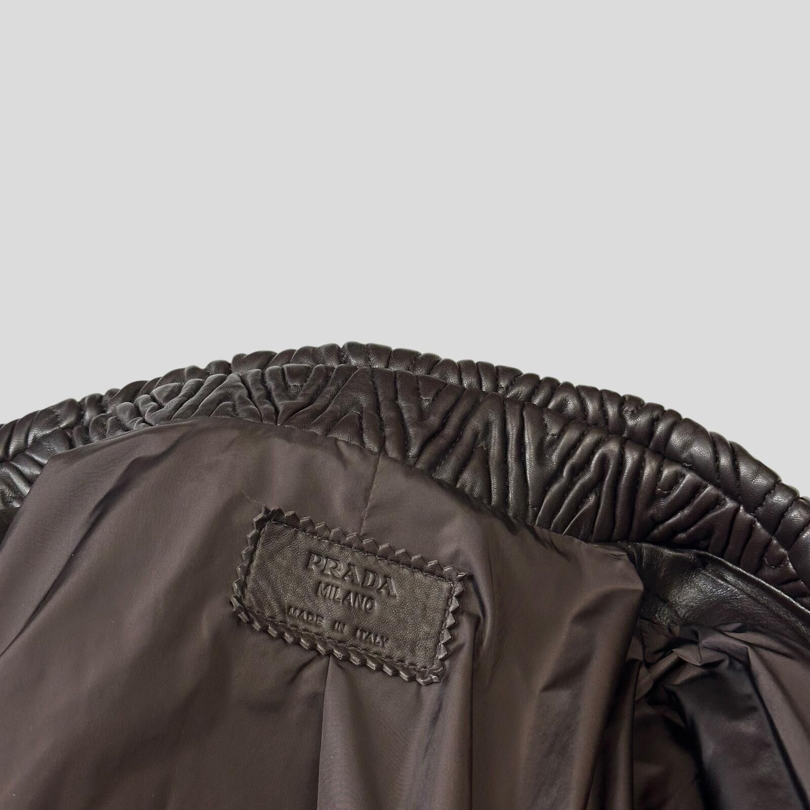 Prada Prada Milano 2006 Runway 3D Ruched Leather Zigzag Jacket - M Size US M / EU 48-50 / 2 - 9 Thumbnail