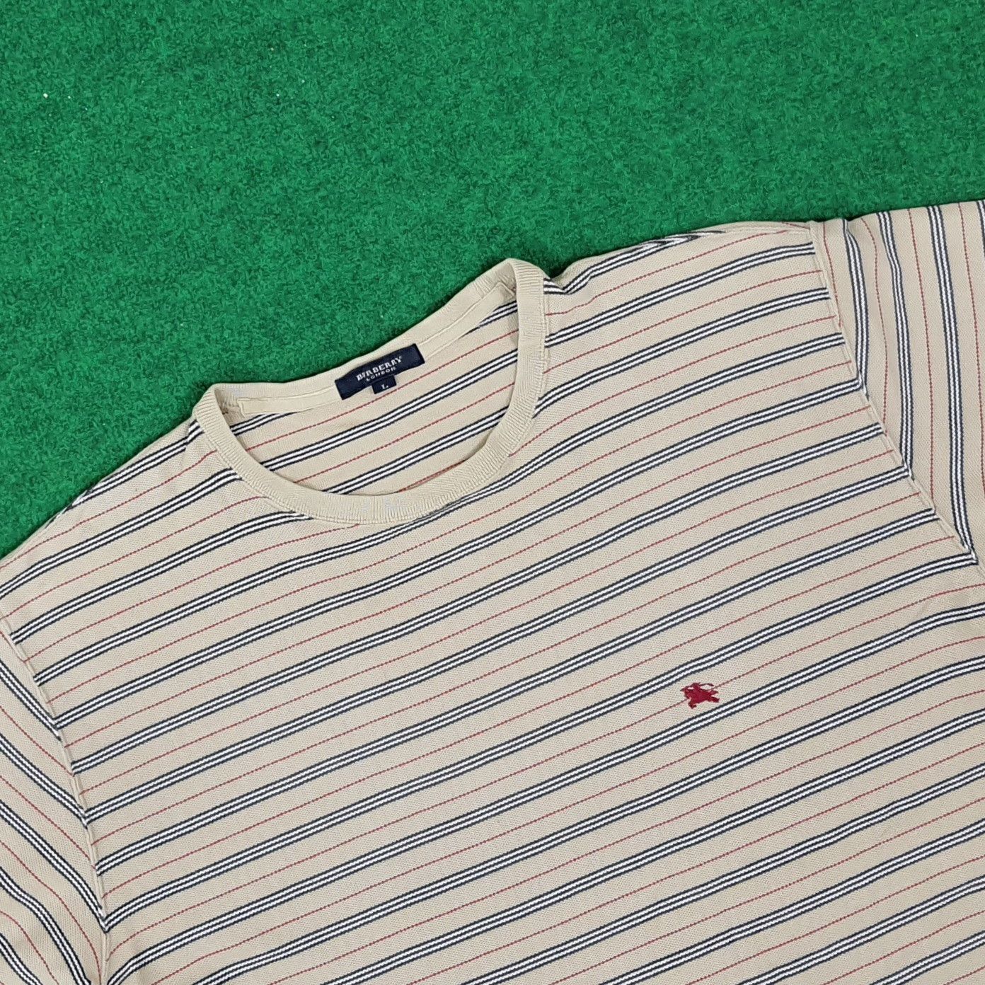 Burberry × Vintage Vintage Burberry London Striped Tshirt Size US L / EU 52-54 / 3 - 2 Thumbnail