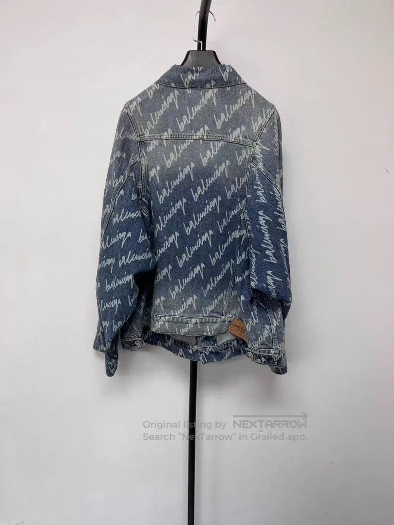 Balenciaga Balenciaga Letter logo full-print collar denim jacket Size S / US 4 / IT 40 - 2 Thumbnail