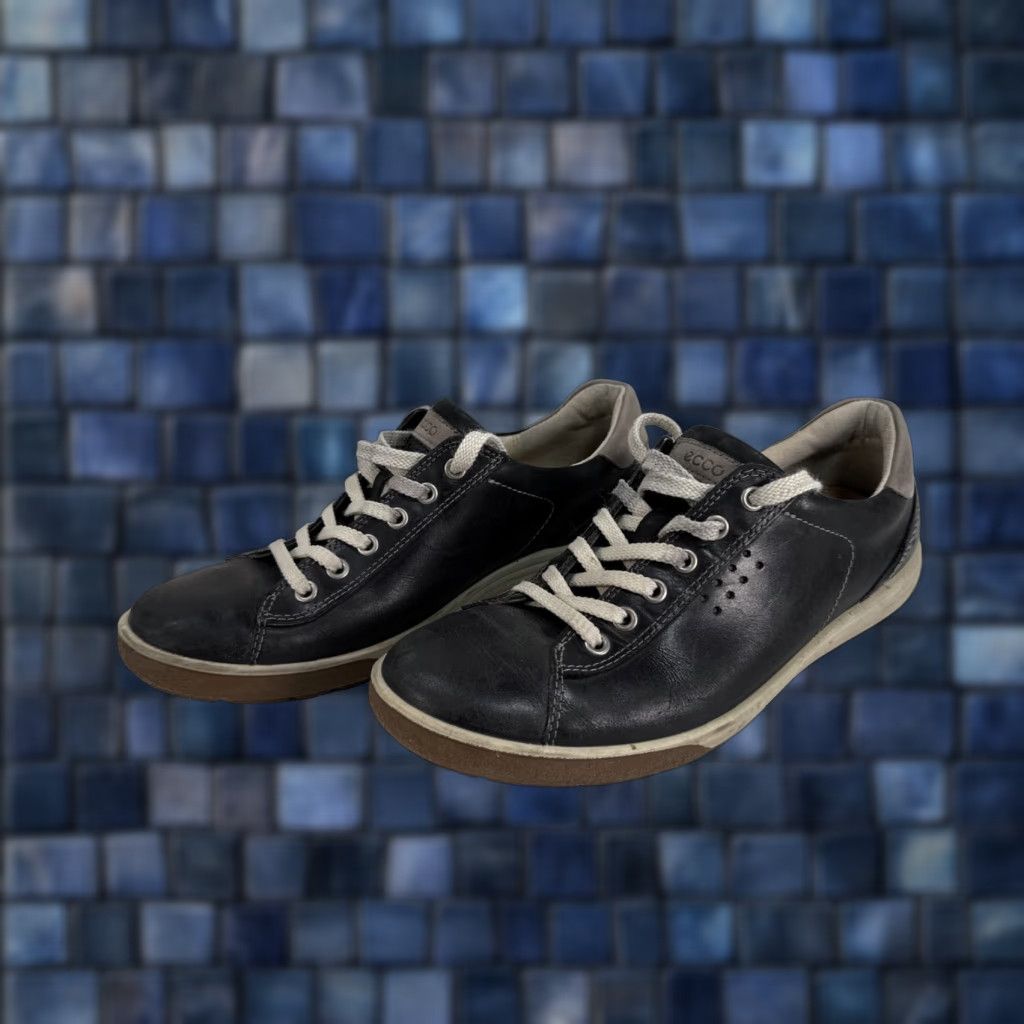 Ecco ECCO Sneakers Women's Size 10 41EU Leather Blue Low Top Casual City Street Walking Shoes Slip-on Lace Up Comfort Cushioned Size US 10 / IT 40 - 1 Thumbnail