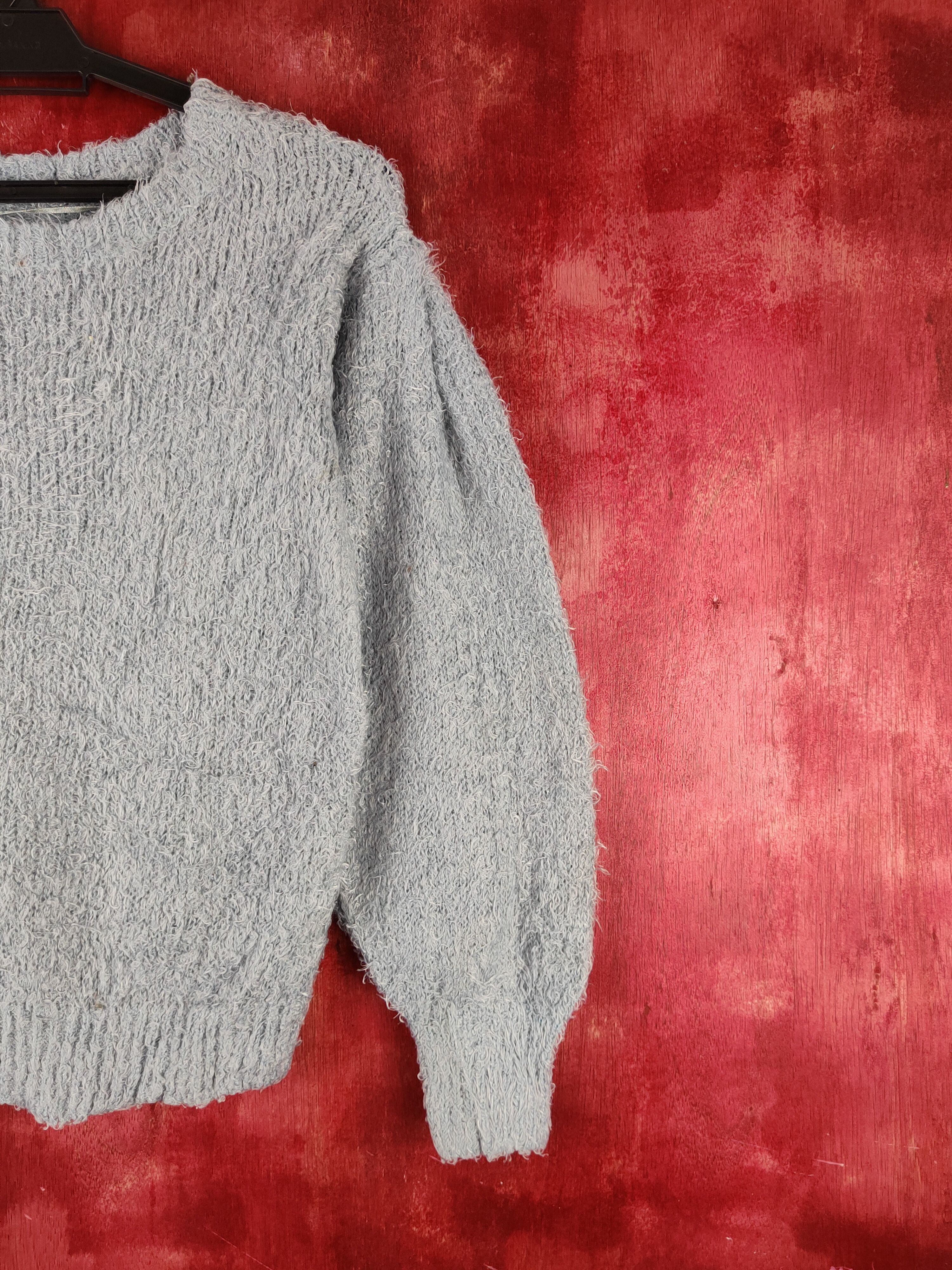 GU GU Blue Shag Shaggy Fur Mohair Knitwear #S2178 Size S / US 4 / IT 40 - 5 Thumbnail