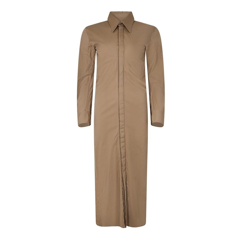 Bottega Veneta Bottega Veneta Collared Neck Midi Shirtdress in Brown Size S / US 4 / IT 40 - 2 Thumbnail