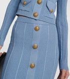 Balmain o1y0625 Midi Skirt in Light Blue Size 30" / US 8 / IT 44 - 2 Thumbnail
