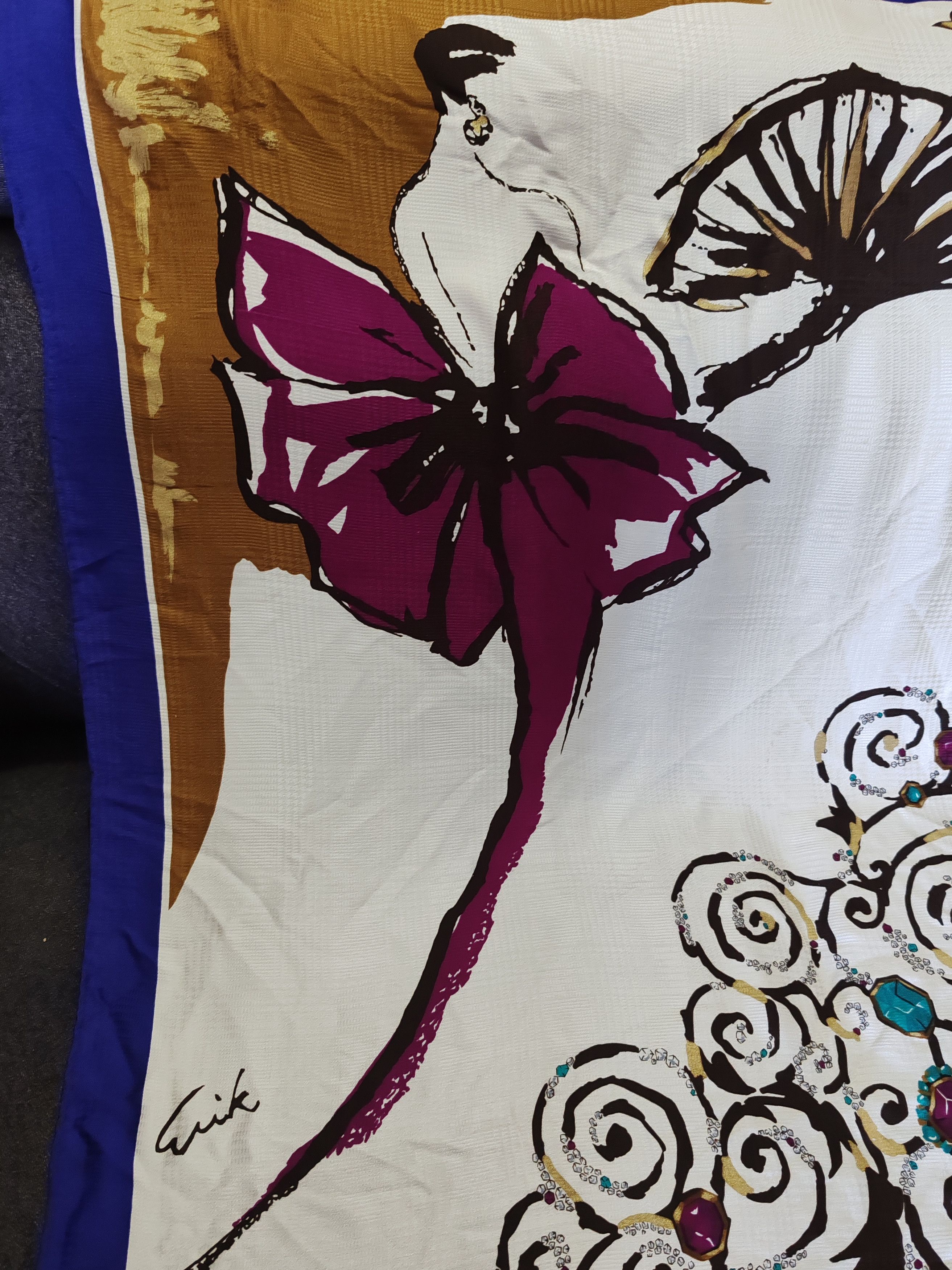 Pierre Balmain Vintage Silk Scarf Pierre Balmain Rare Women Back design Size ONE SIZE - 9 Thumbnail