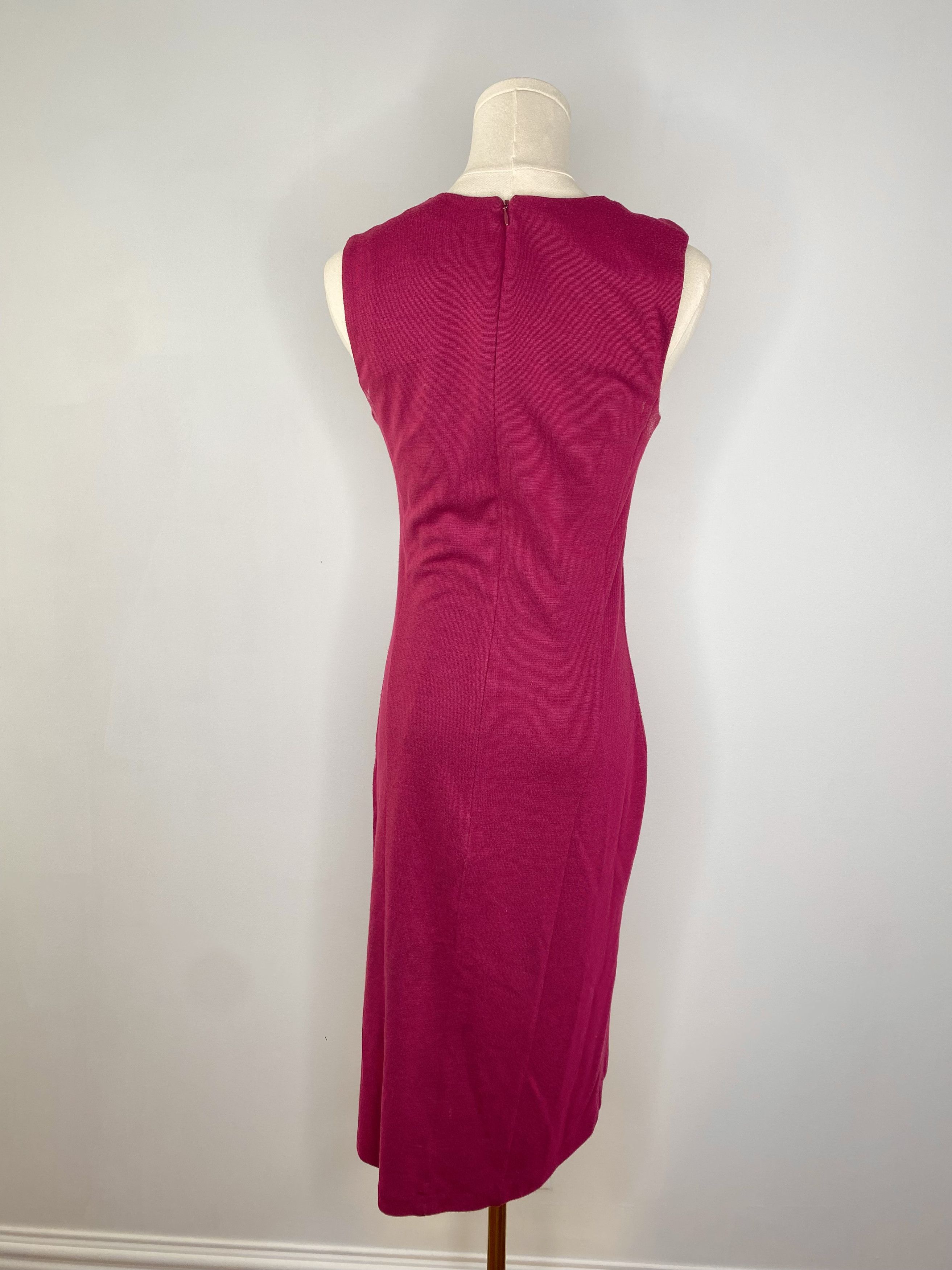 Vintage Ronen Chen - Deep Magenta Bodycon Sleeveless Dress Size S / US 4 / IT 40 - 6 Thumbnail