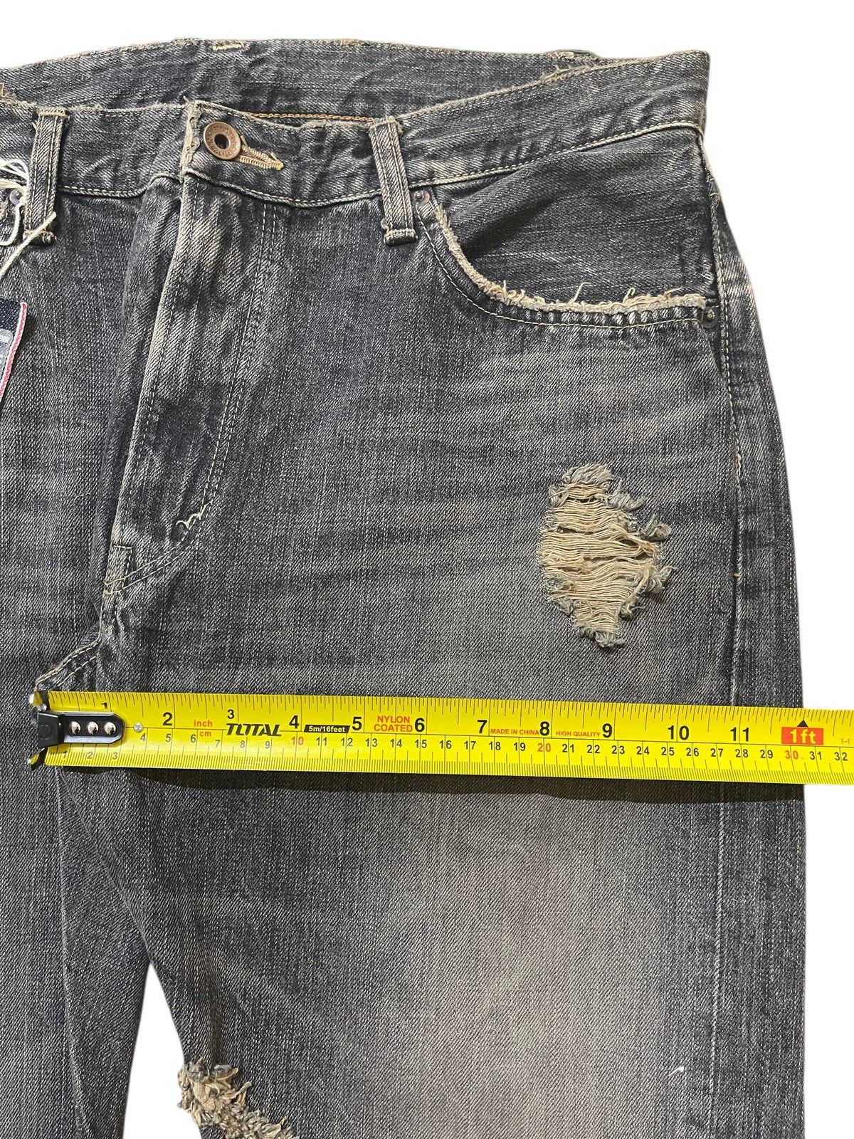 Edwin 💥Deadstock💥 BNWT Vintage Edwin 505 Selvedge Wide Leg Distres Size US 34 / EU 50 - 20 Thumbnail