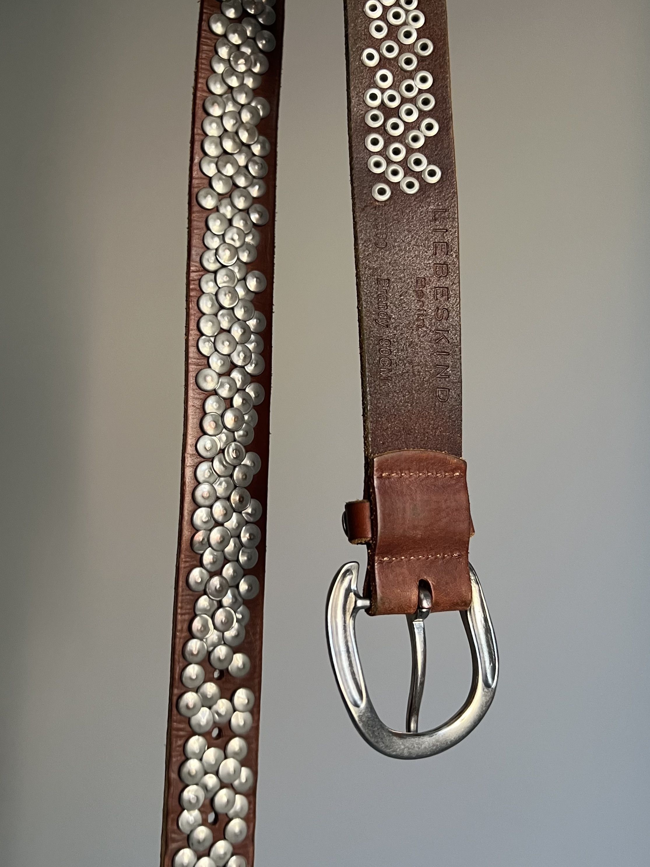 LIEBESKIND BERLIN Liebeskind Leather Studded Belt Metal Rivets BB Simon Style Size ONE SIZE - 7 Thumbnail
