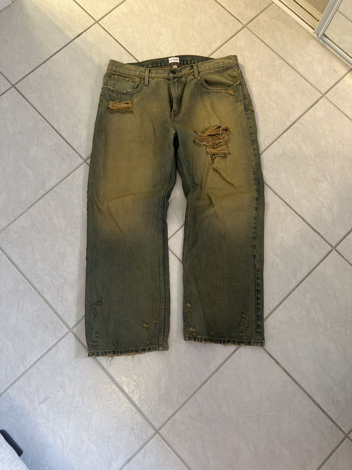 Other Stitches1of1 distressed sandstone bootcut denim Size US 36 / EU 52 - 1 Thumbnail