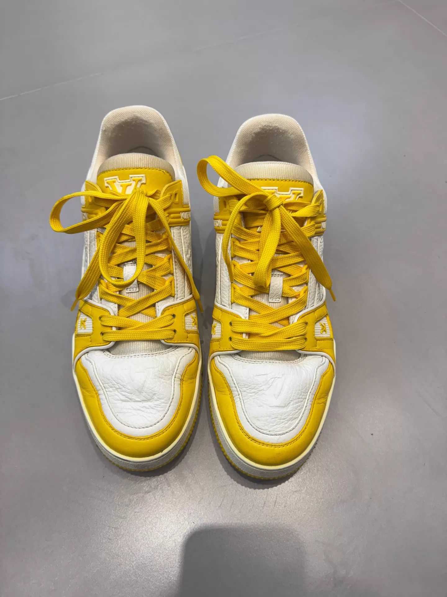 Louis Vuitton LV Trainer Men's White & Yellow Low Top Size US 9 / EU 42 - 2 Thumbnail