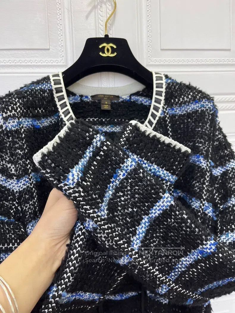 Louis Vuitton Louis Vuitton Piece-leather knit cardigan shirt Size S / US 4 / IT 40 - 2 Thumbnail