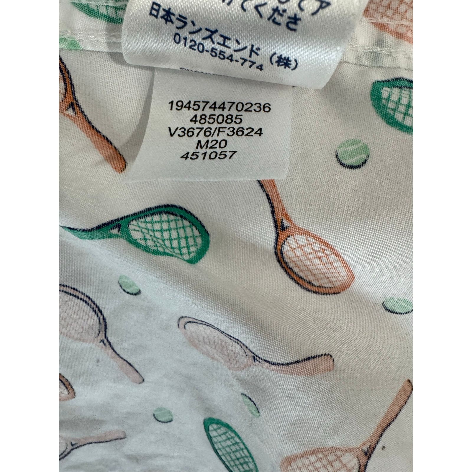 Lands' End Land's End Tennis Racket Print Sleeveless Button Shirt - 12 Size XL / US 12-14 / IT 48-50 - 6 Thumbnail