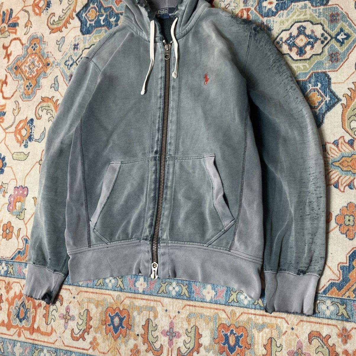 Vintage vintage thrashed thermal zip hoodie Size US M / EU 48-50 / 2 - 6 Thumbnail