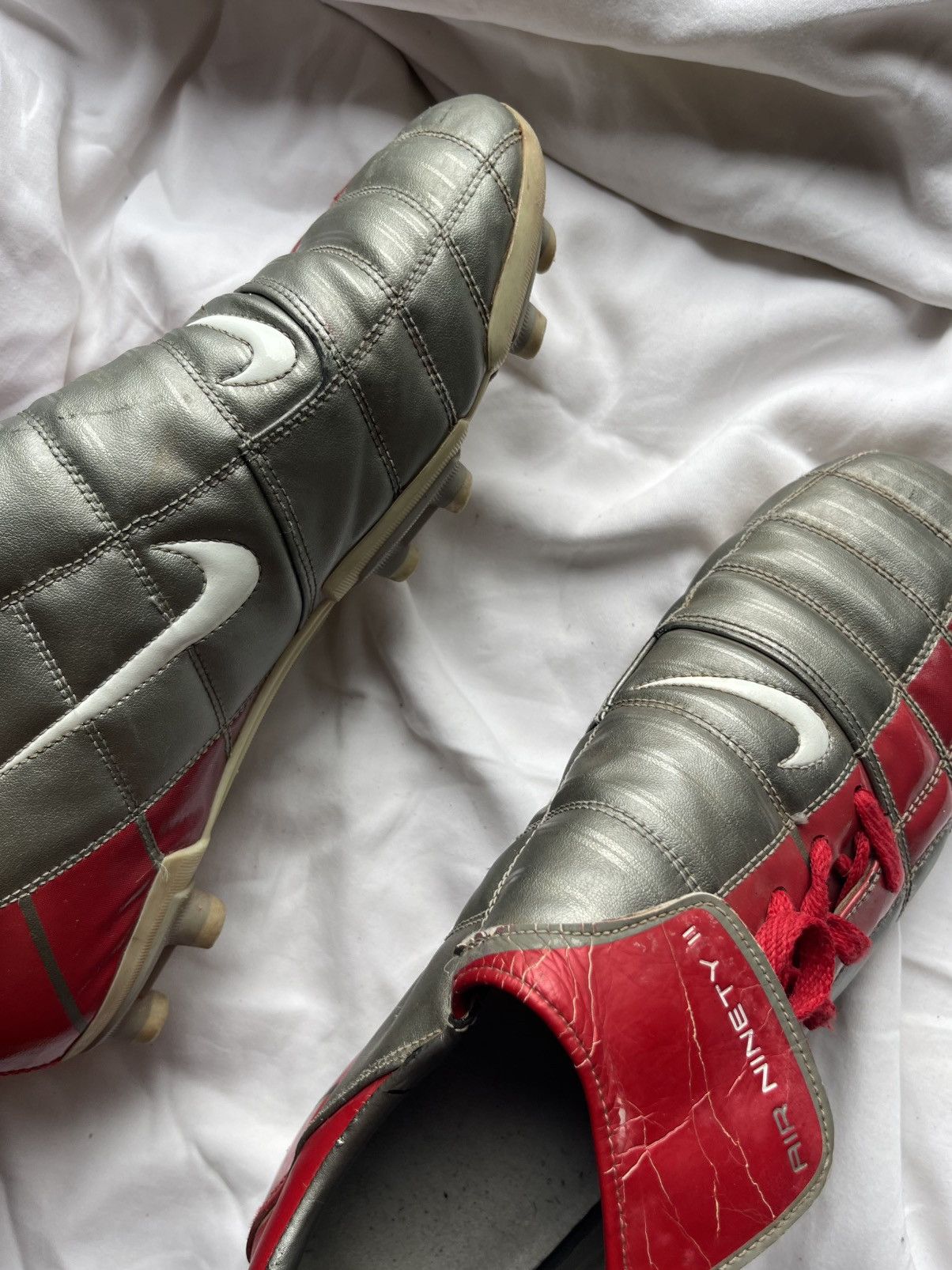 Nike 2004 Nike Total 90 Silver / Red Soccer cleats boots Size US 12 / EU 45 - 9 Thumbnail
