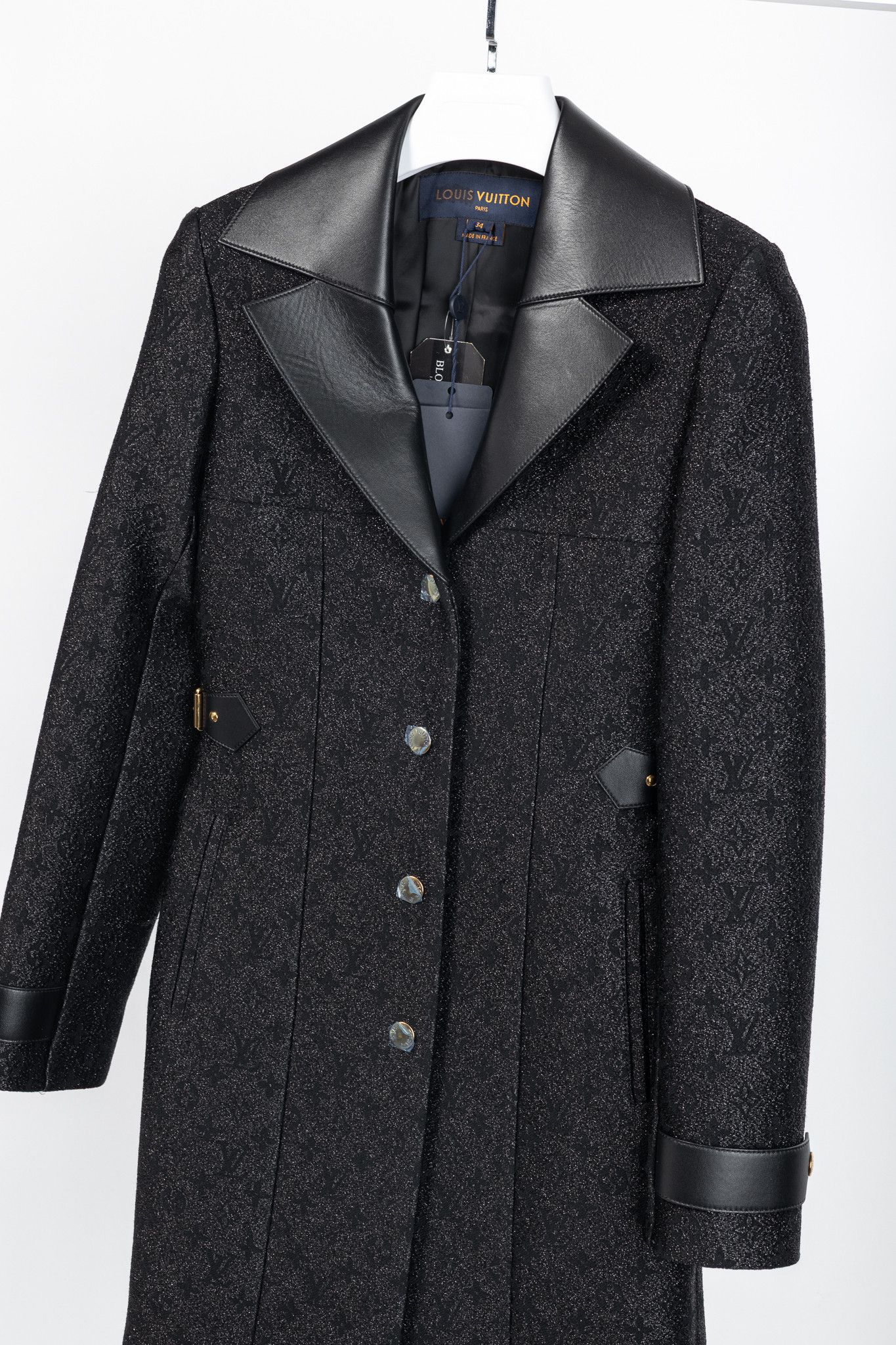 Louis Vuitton Louis Vuitton Monogram Leather Insert A-Line Glitter Coat Size XS / US 0-2 / IT 36-38 - 3 Thumbnail