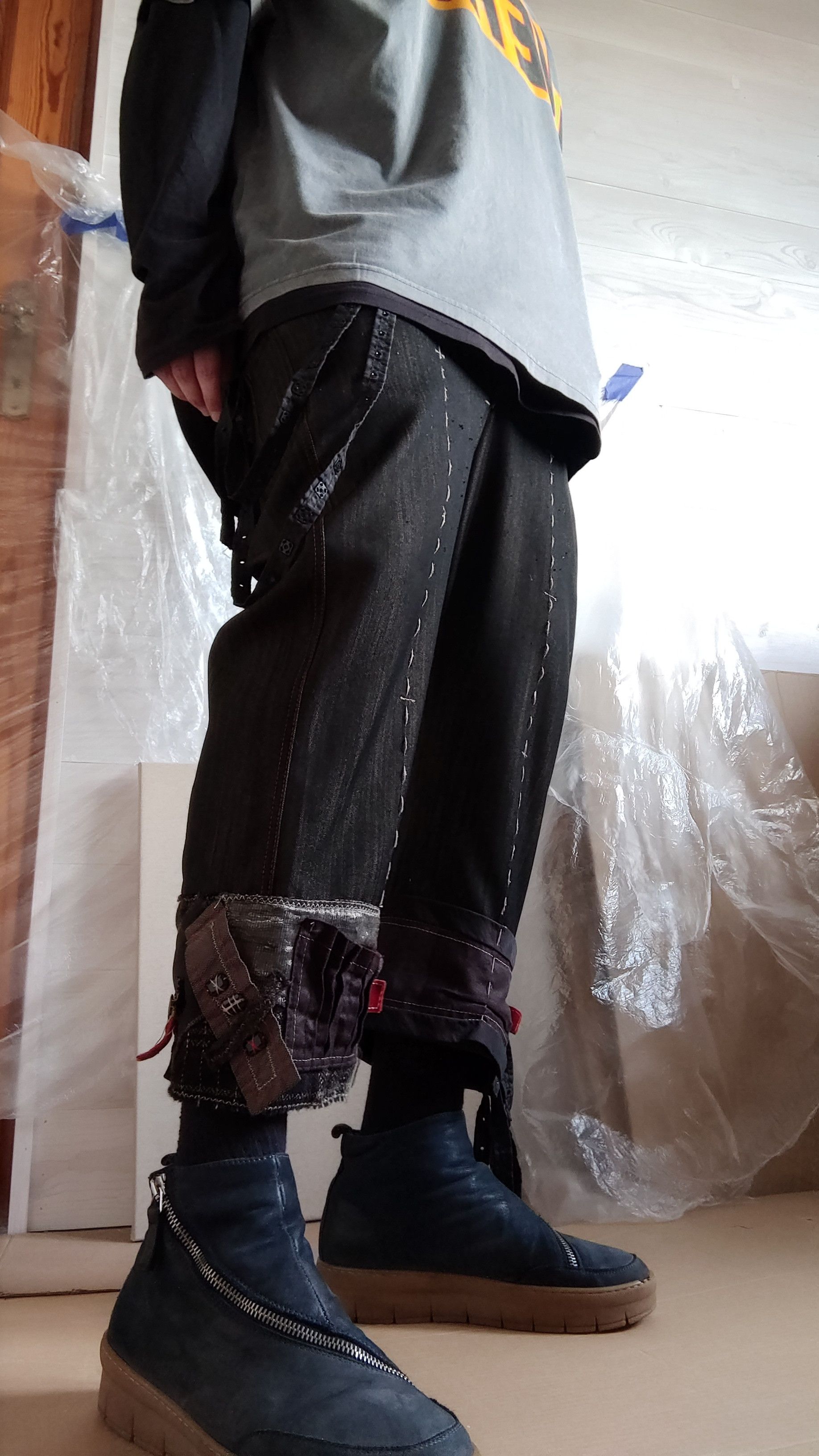 Vintage Asymmetric Patchwork Pants Bootcut Goth grunge Noir Alt Size US 32 / EU 48 - 16 Thumbnail