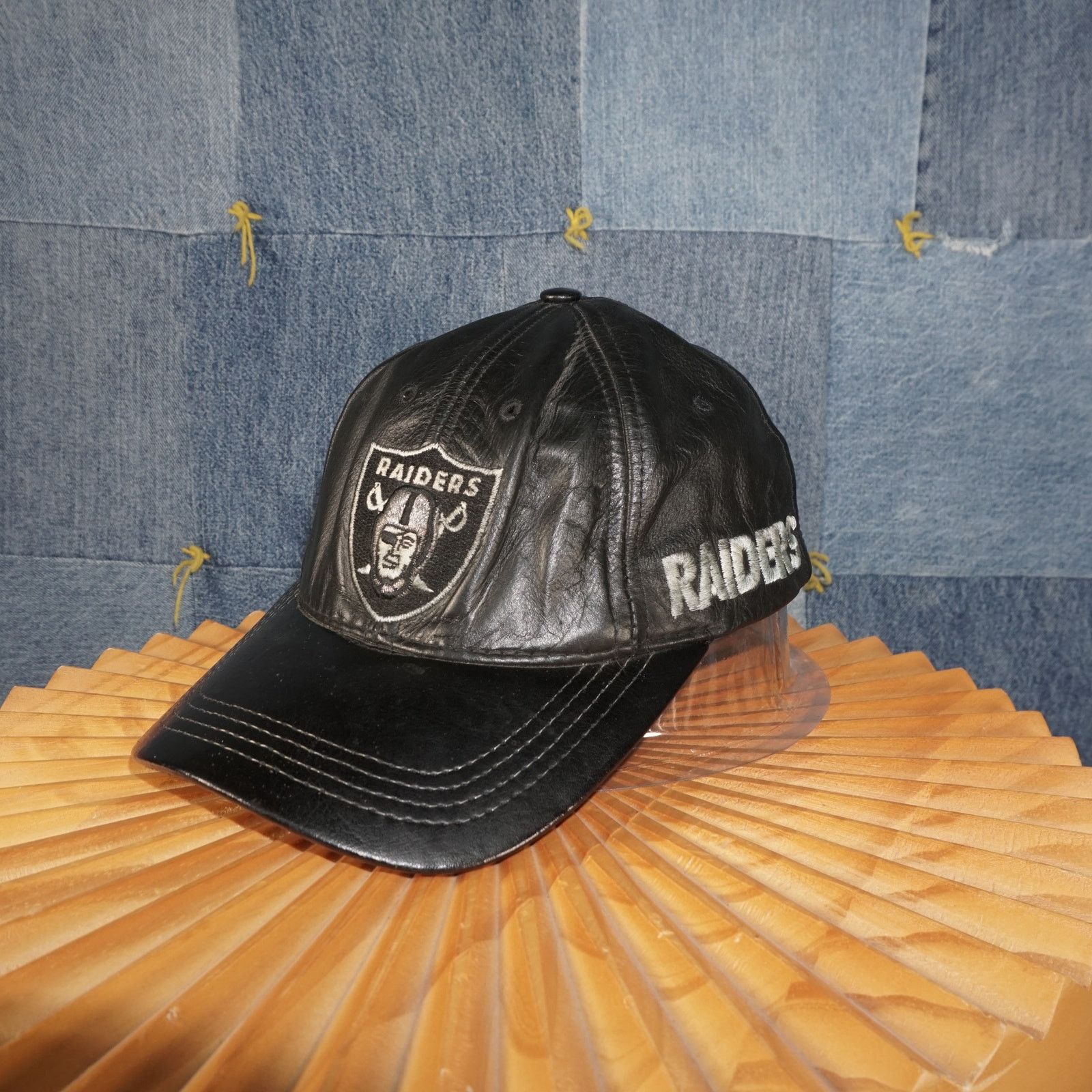 NFL OSFA - Vintage / Y2K Leather NFL Raiders Football Team Hat Size ONE SIZE - 2 Thumbnail