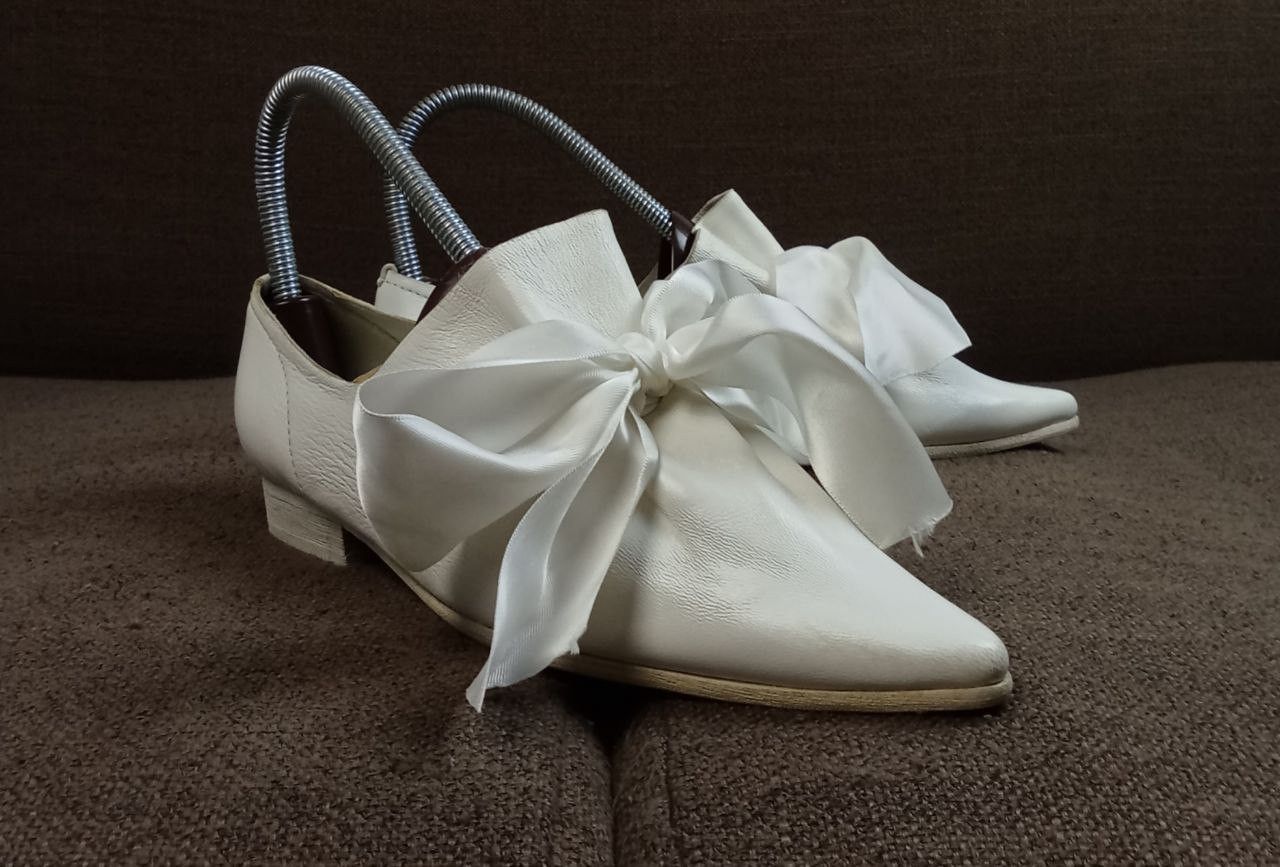 Uma Wang UMA WANG - s/s'14 - Ribbon Lace Silk - Pointed toe - Leather Size US 4 / IT 34 - 2 Thumbnail