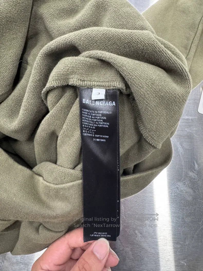 Balenciaga Balenciaga Military green hoodie with printed logo and gra Size US M / EU 48-50 / 2 - 4 Thumbnail